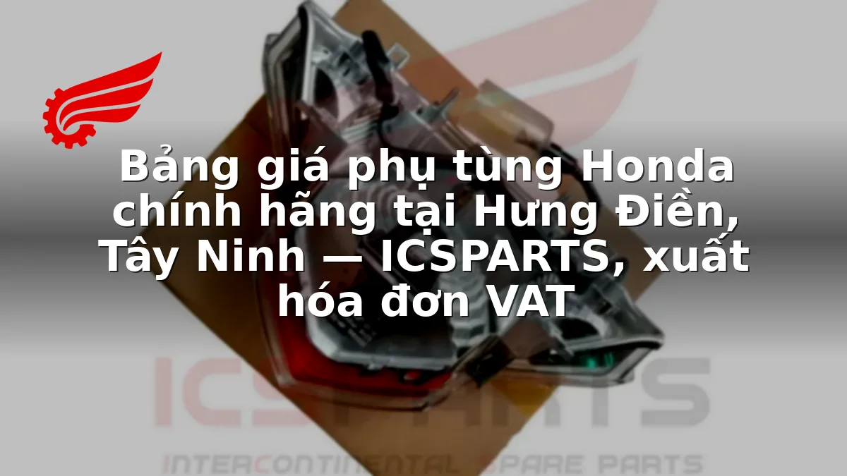 Bảng giá phụ tùng Honda chính hãng tại Hưng Điền, Tây Ninh — ICSPARTS, xuất hóa đơn VAT