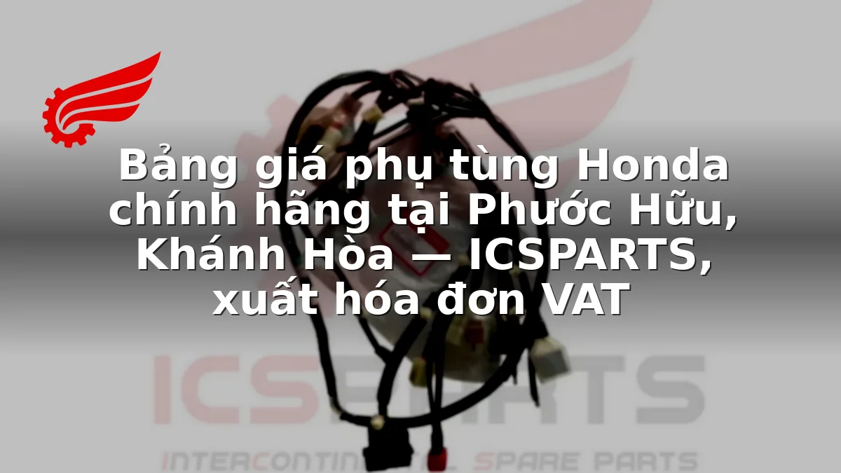 Bảng giá phụ tùng Honda chính hãng tại Phước Hữu, Khánh Hòa — ICSPARTS, xuất hóa đơn VAT
