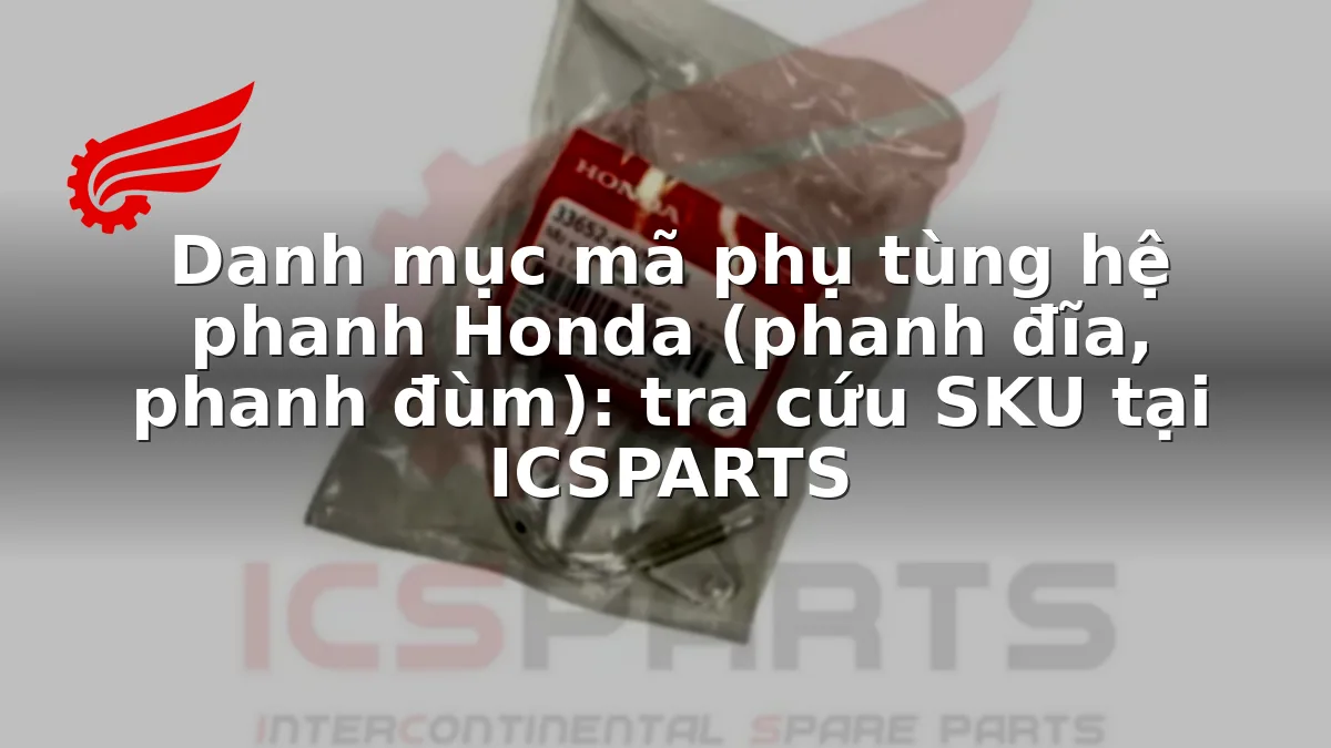 Danh mục mã phụ tùng hệ phanh Honda (phanh đĩa, phanh đùm): tra cứu SKU tại ICSPARTS
