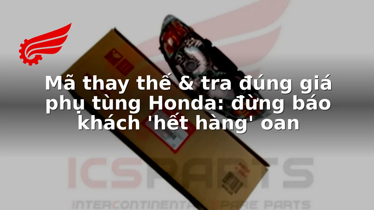 Mã thay thế & tra đúng giá phụ tùng Honda: đừng báo khách 'hết hàng' oan