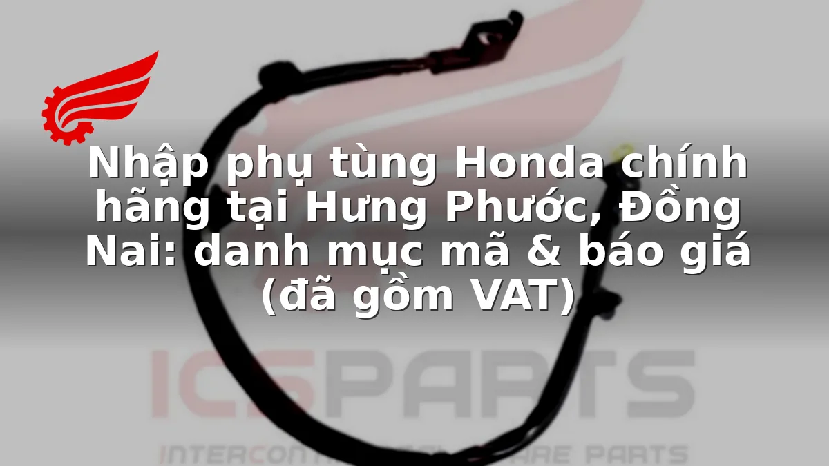 Nhập phụ tùng Honda chính hãng tại Hưng Phước, Đồng Nai: danh mục mã & báo giá (đã gồm VAT)