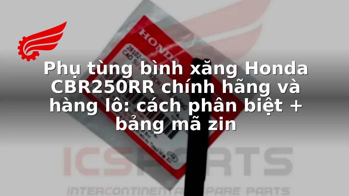 Phụ tùng bình xăng Honda CBR250RR chính hãng và hàng lô: cách phân biệt + bảng mã zin