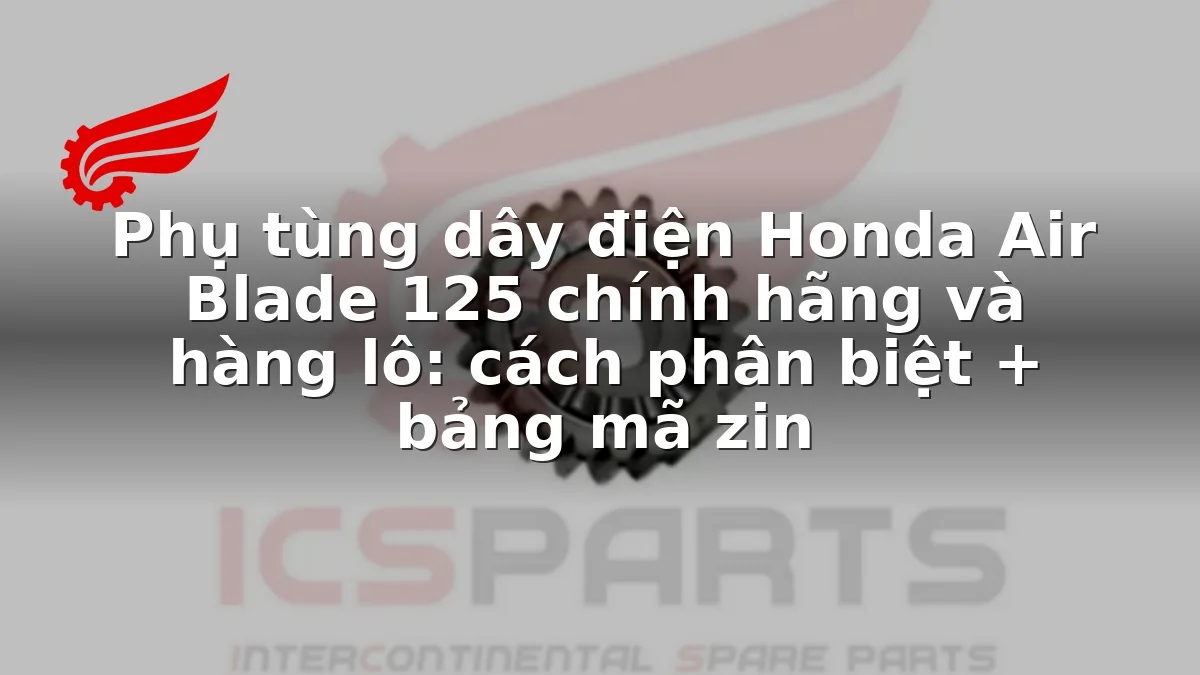 Phụ tùng dây điện Honda Air Blade 125 chính hãng và hàng lô: cách phân biệt + bảng mã zin