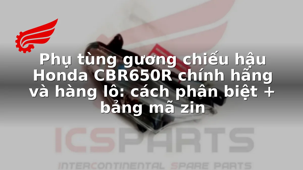 Phụ tùng gương chiếu hậu Honda CBR650R chính hãng và hàng lô: cách phân biệt + bảng mã zin