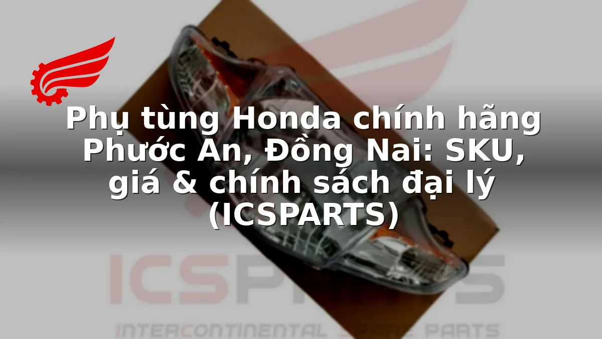 Phụ tùng Honda chính hãng Phước An, Đồng Nai: SKU, giá & chính sách đại lý (ICSPARTS)