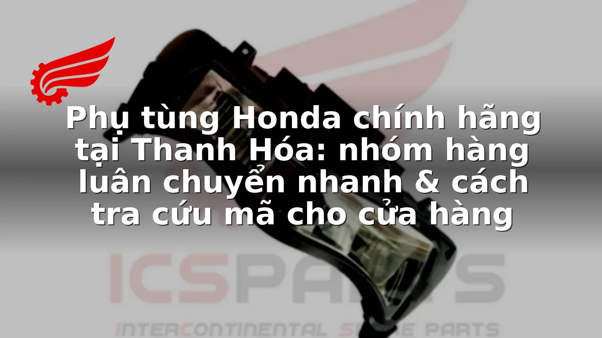 Phụ tùng Honda chính hãng tại Thanh Hóa: nhóm hàng luân chuyển nhanh & cách tra cứu mã cho cửa hàng
