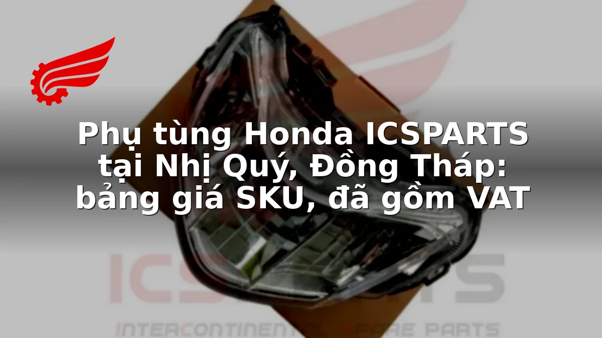 Phụ tùng Honda ICSPARTS tại Nhị Quý, Đồng Tháp: bảng giá SKU, đã gồm VAT