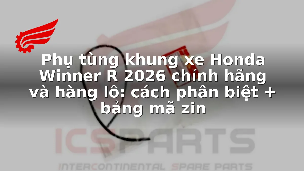 Phụ tùng khung xe Honda Winner R 2026 chính hãng và hàng lô: cách phân biệt + bảng mã zin